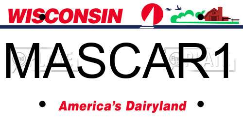 MASCAR1 Wisconsin License Plate