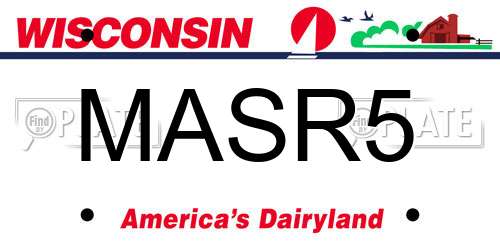 MASR5 Wisconsin License Plate