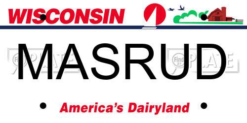 MASRUD Wisconsin License Plate