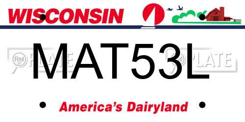 MAT53L Wisconsin License Plate