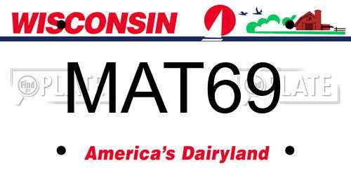 MAT69 Wisconsin License Plate