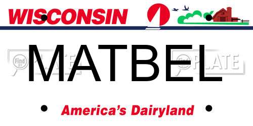 MATBEL Wisconsin License Plate