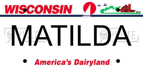 MATILDA Wisconsin License Plate