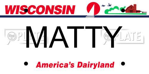MATTY Wisconsin License Plate