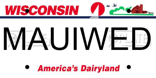 MAUIWED Wisconsin License Plate
