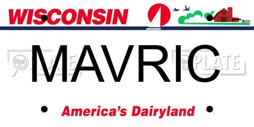 MAVRIC Wisconsin License Plate