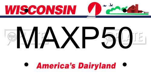 MAXP50 Wisconsin License Plate