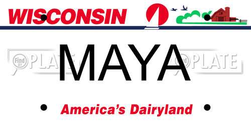 MAYA Wisconsin License Plate