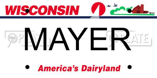 MAYER Wisconsin License Plate