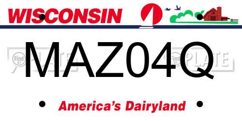 MAZ04Q Wisconsin License Plate