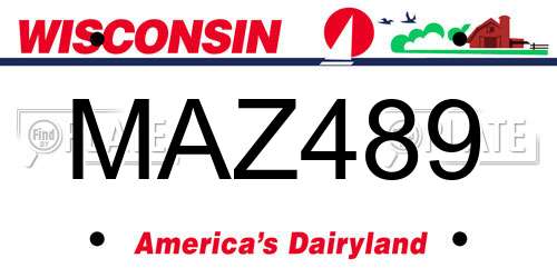 MAZ489 Wisconsin License Plate