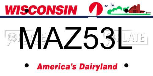 MAZ53L Wisconsin License Plate