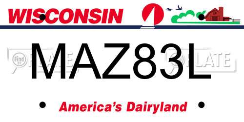 MAZ83L Wisconsin License Plate