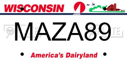 MAZA89 Wisconsin License Plate