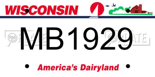 MB1929 Wisconsin License Plate