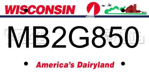 MB2G850 Wisconsin License Plate