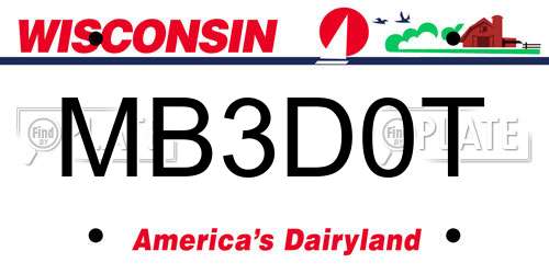 MB3D0T Wisconsin License Plate