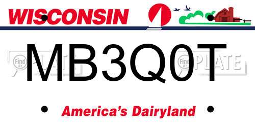 MB3Q0T Wisconsin License Plate