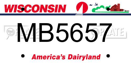 MB5657 Wisconsin License Plate