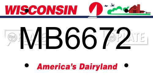 MB6672 Wisconsin License Plate