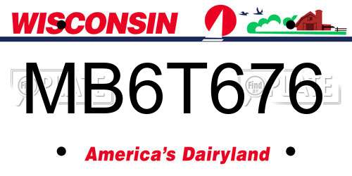 MB6T676 Wisconsin License Plate