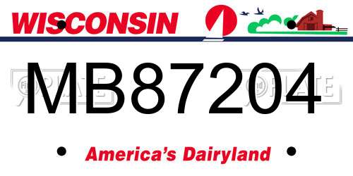 MB87204 Wisconsin License Plate
