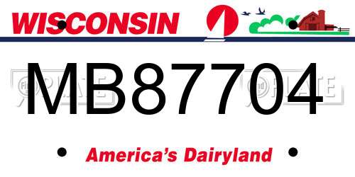 MB87704 Wisconsin License Plate
