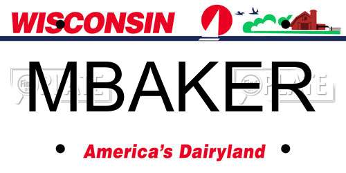 MBAKER Wisconsin License Plate