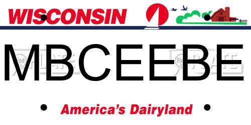 MBCEEBE Wisconsin License Plate