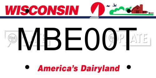 MBE00T Wisconsin License Plate