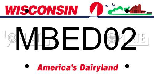 MBED02 Wisconsin License Plate