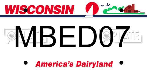 MBED07 Wisconsin License Plate
