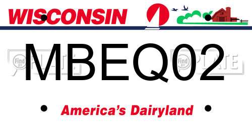 MBEQ02 Wisconsin License Plate