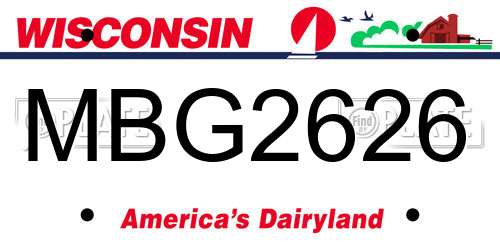 MBG2626 Wisconsin License Plate
