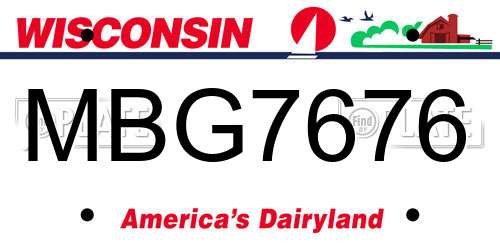 MBG7676 Wisconsin License Plate
