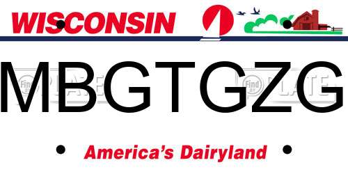 MBGTGZG Wisconsin License Plate