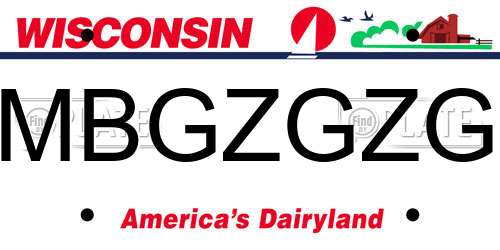MBGZGZG Wisconsin License Plate