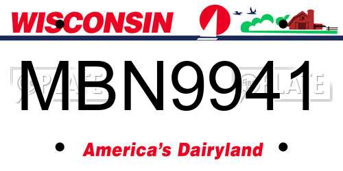 MBN9941 Wisconsin License Plate