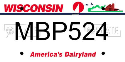 MBP524 Wisconsin License Plate