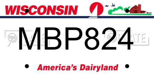 MBP824 Wisconsin License Plate