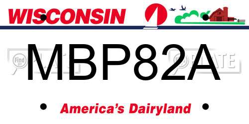 MBP82A Wisconsin License Plate