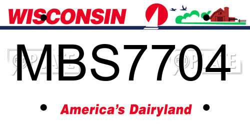 MBS7704 Wisconsin License Plate