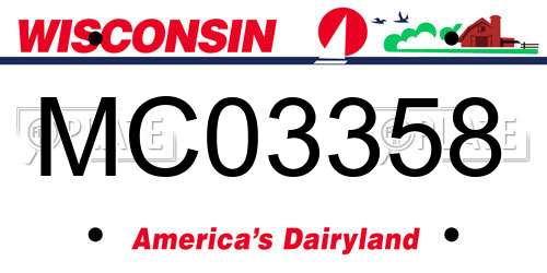 MC03358 Wisconsin License Plate