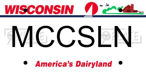 MCCSLN Wisconsin License Plate