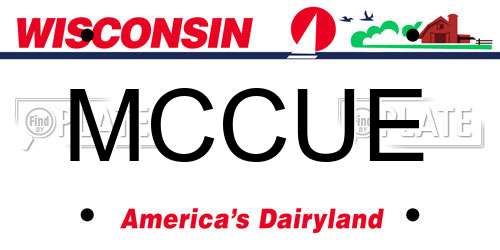 MCCUE Wisconsin License Plate