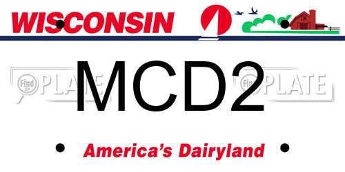 MCD2 Wisconsin License Plate