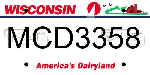 MCD3358 Wisconsin License Plate