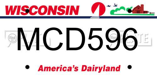 MCD596 Wisconsin License Plate