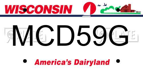 MCD59G Wisconsin License Plate