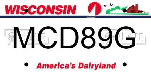MCD89G Wisconsin License Plate